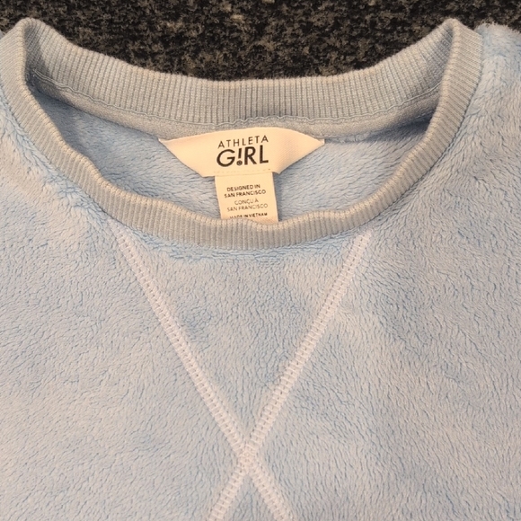 Athleta Girl Sky Blue Soft Crewneck Sweatshirt, L 12 - Picture 2 of 7